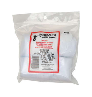 Cleaning Equipment Pro Shot Products Patch PRO-SHOT PATCH 270-38 CAL 2" 250PK